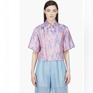 3.1 PHILLIP LIM JACQUARD Kimono Coupé JACQUARD MOTO rose bleu Cropped Trendy 6